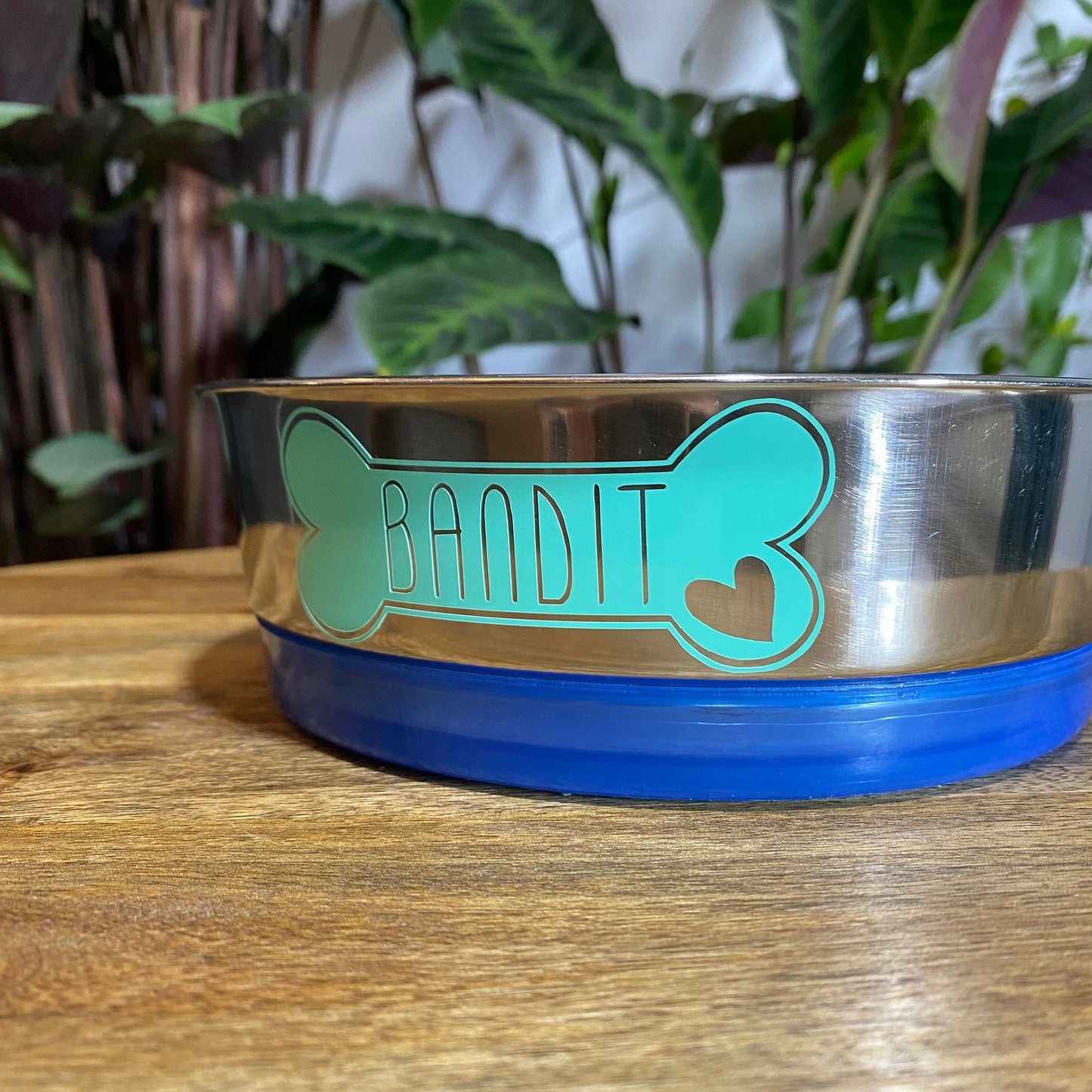Calcomanía de vinilo con nombre para cuenco de mascota