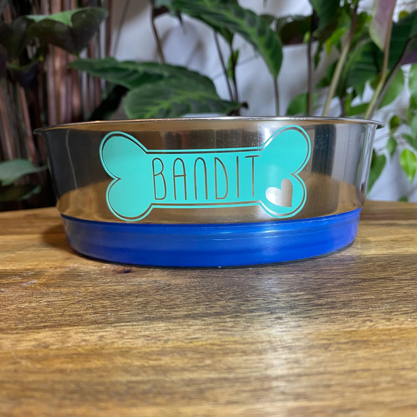 Calcomanía de vinilo con nombre para cuenco de mascota