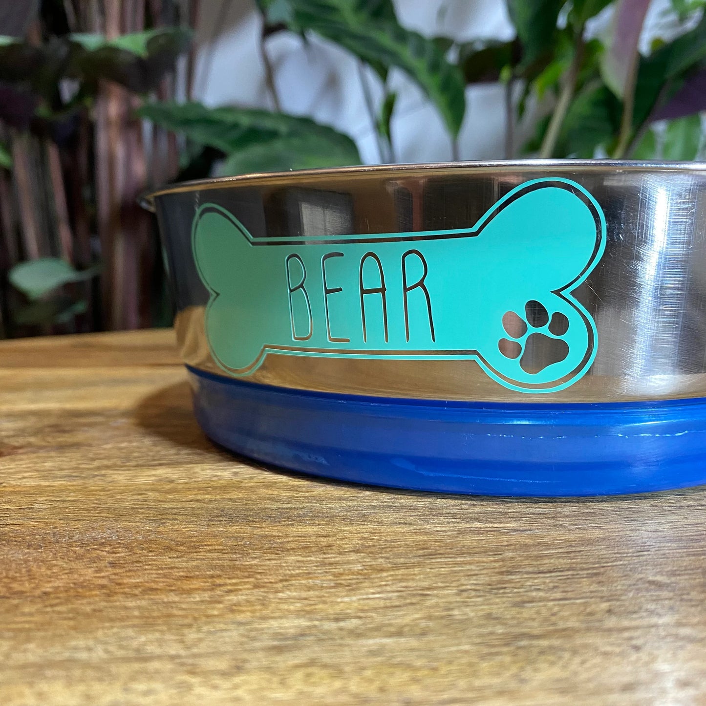 Calcomanía de vinilo con nombre para cuenco de mascota