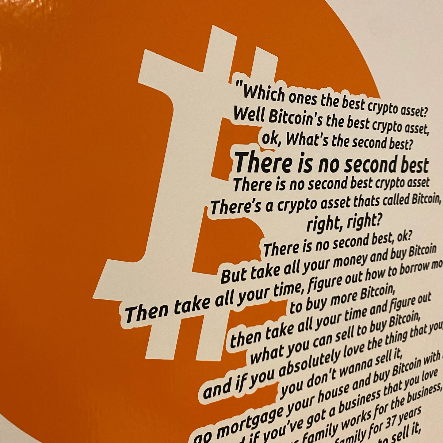 Calcomanía de vinilo con cita de Bitcoin de Michael Saylor