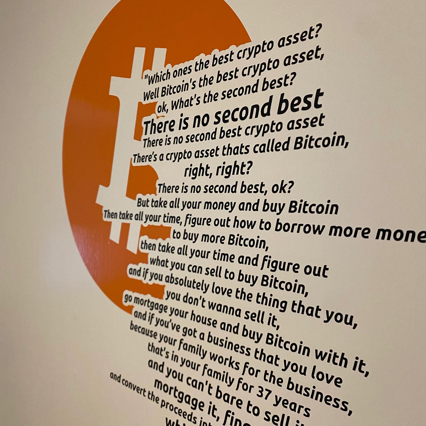 Calcomanía de vinilo con cita de Bitcoin de Michael Saylor