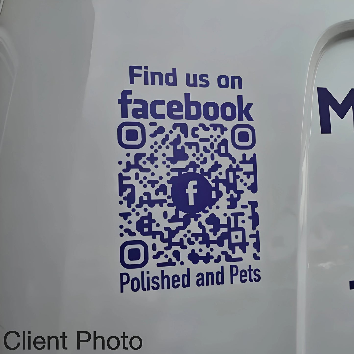 Calcomanía de vinilo con código QR para redes sociales