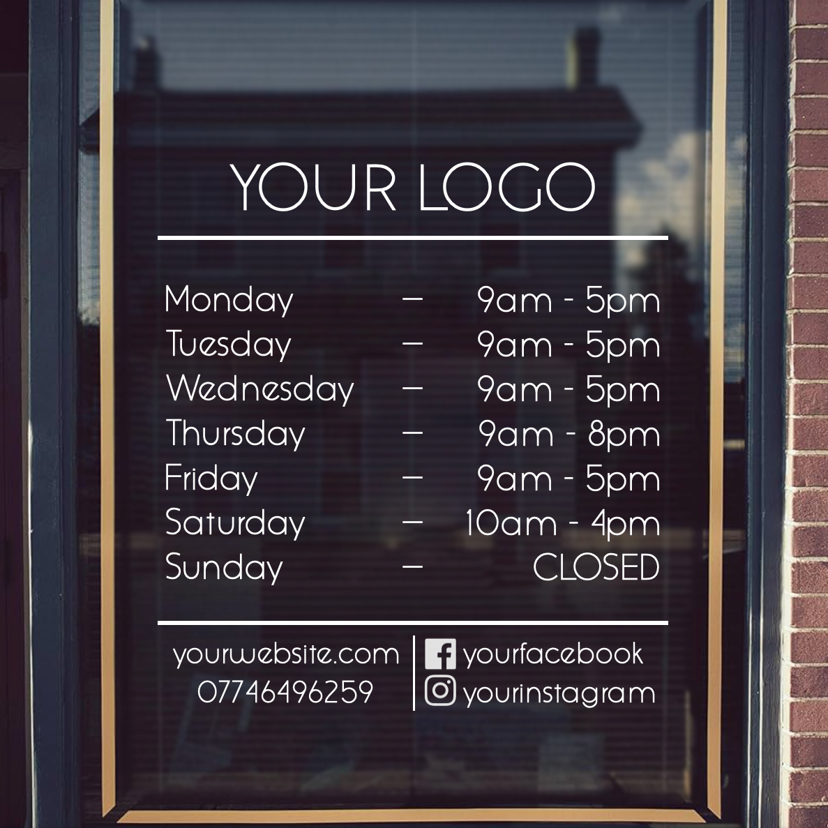 Opening Hours With Business Logo