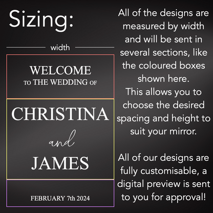 Personalised Wedding Mirror Vinyl Decal