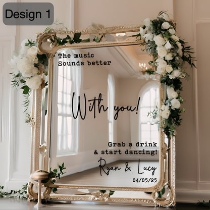 Personalised Wedding Mirror Vinyl Decal