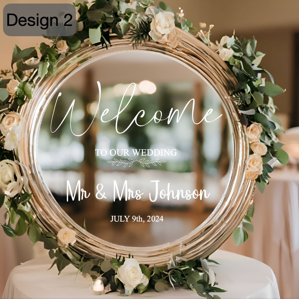 Personalised Wedding Mirror Vinyl Decal