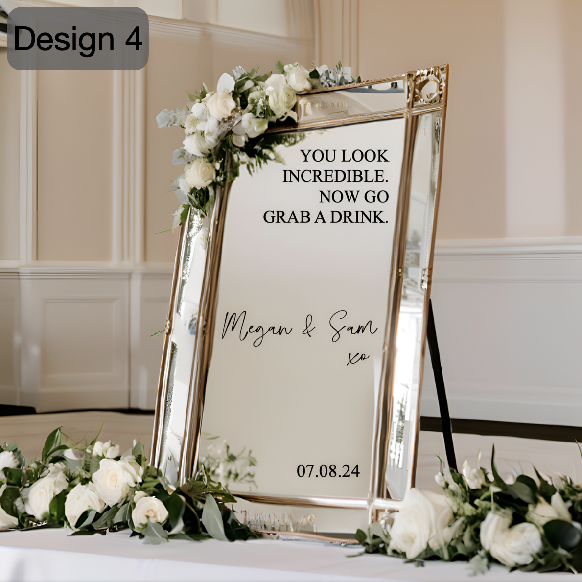 Personalised Wedding Mirror Vinyl Decal