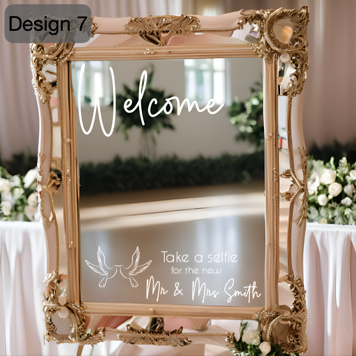 Personalised Wedding Mirror Vinyl Decal