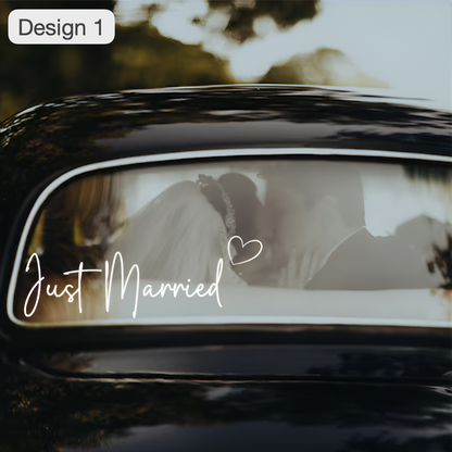 "Just Married" Custom car window vinyl decal