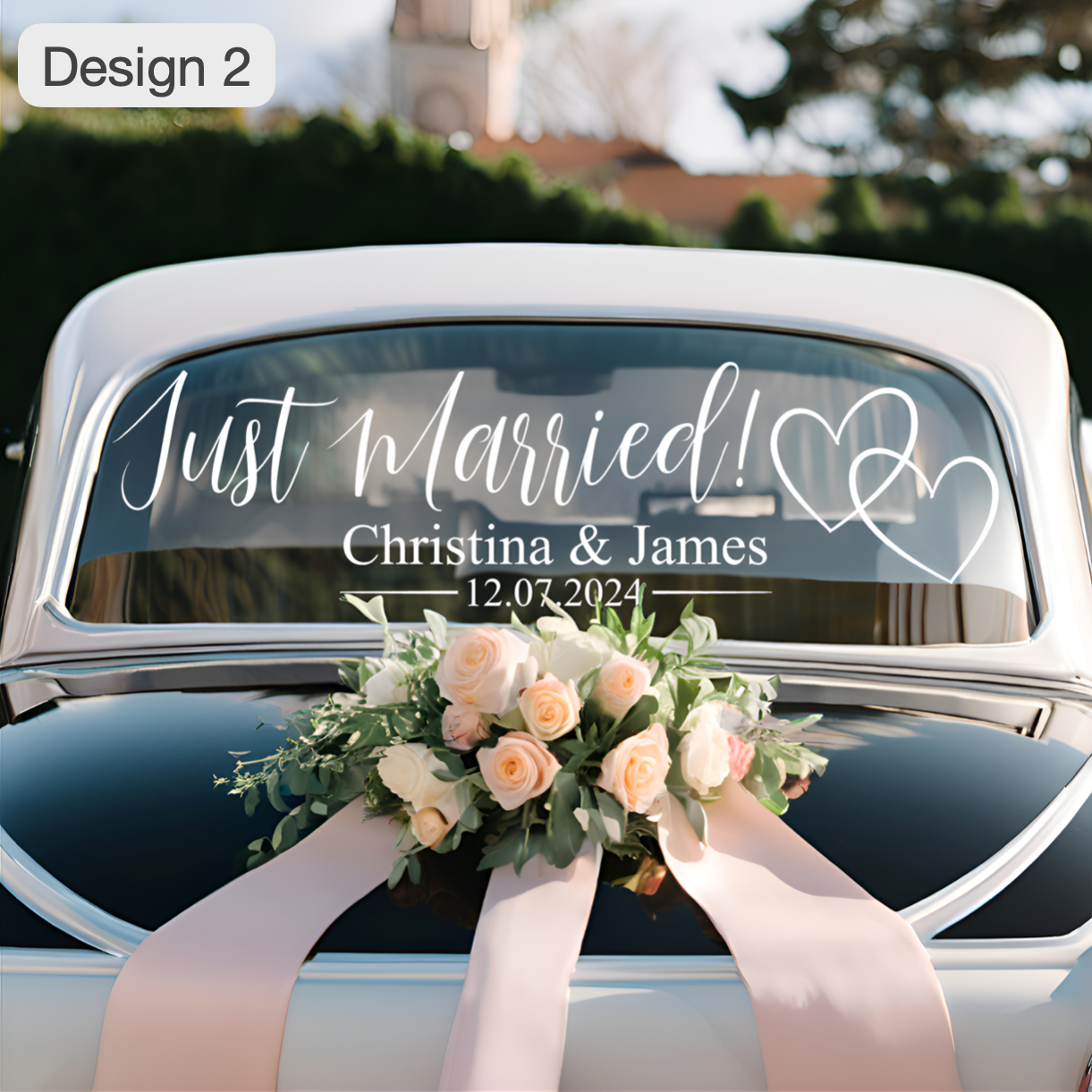 "Just Married" Custom car window vinyl decal