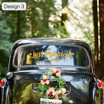 "Just Married" Custom car window vinyl decal