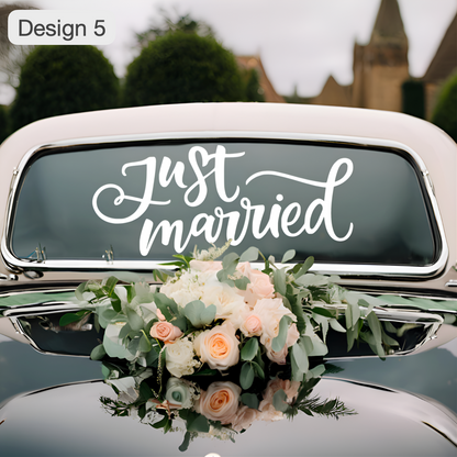 "Just Married" Custom car window vinyl decal