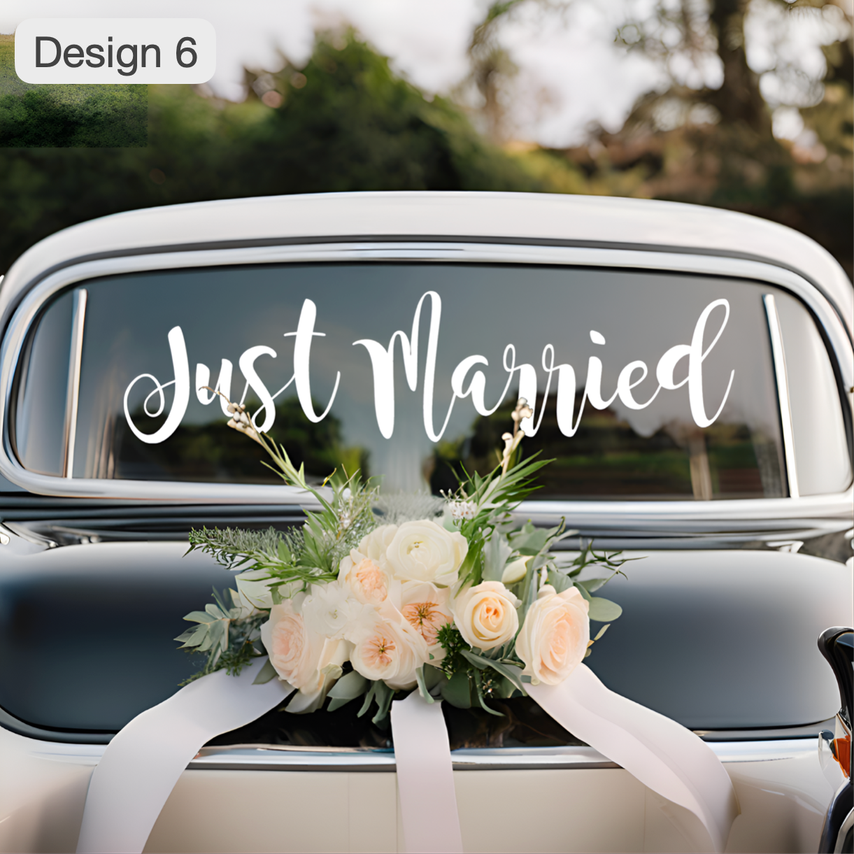 "Just Married" Custom car window vinyl decal