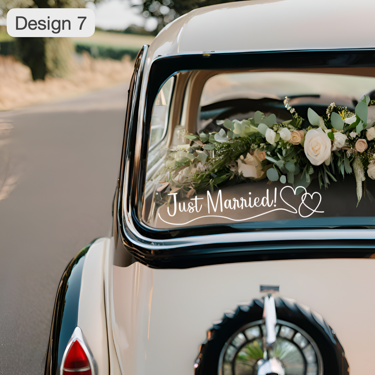 "Just Married" Custom car window vinyl decal