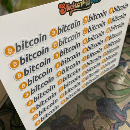 35 mini pegatinas con el logotipo de Bitcoin