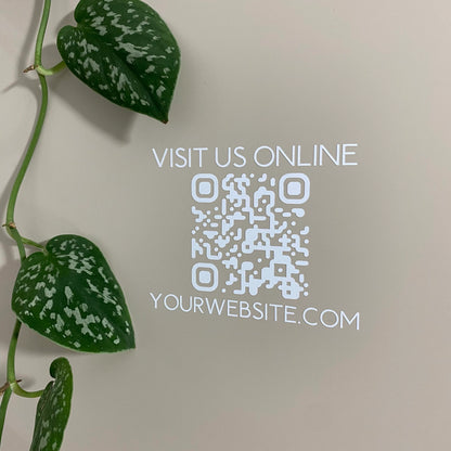 Calcomanía de vinilo con código QR personalizada