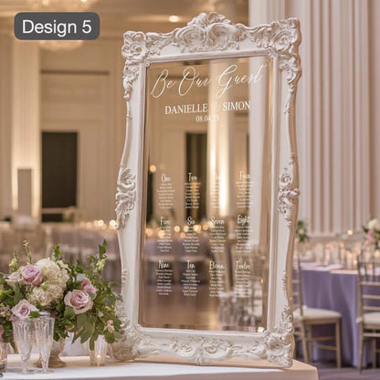 Wedding Mirror Seating Plan